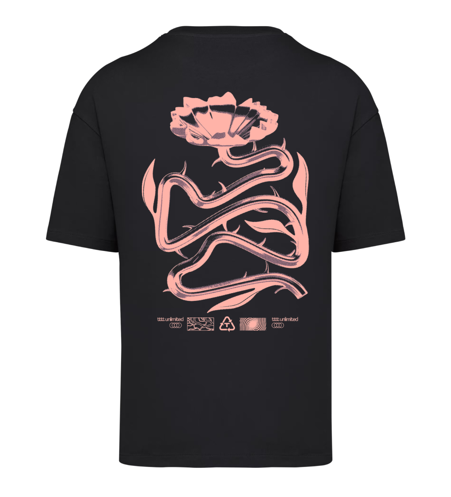 ttt unlimited T-shirt Black Flower Pink