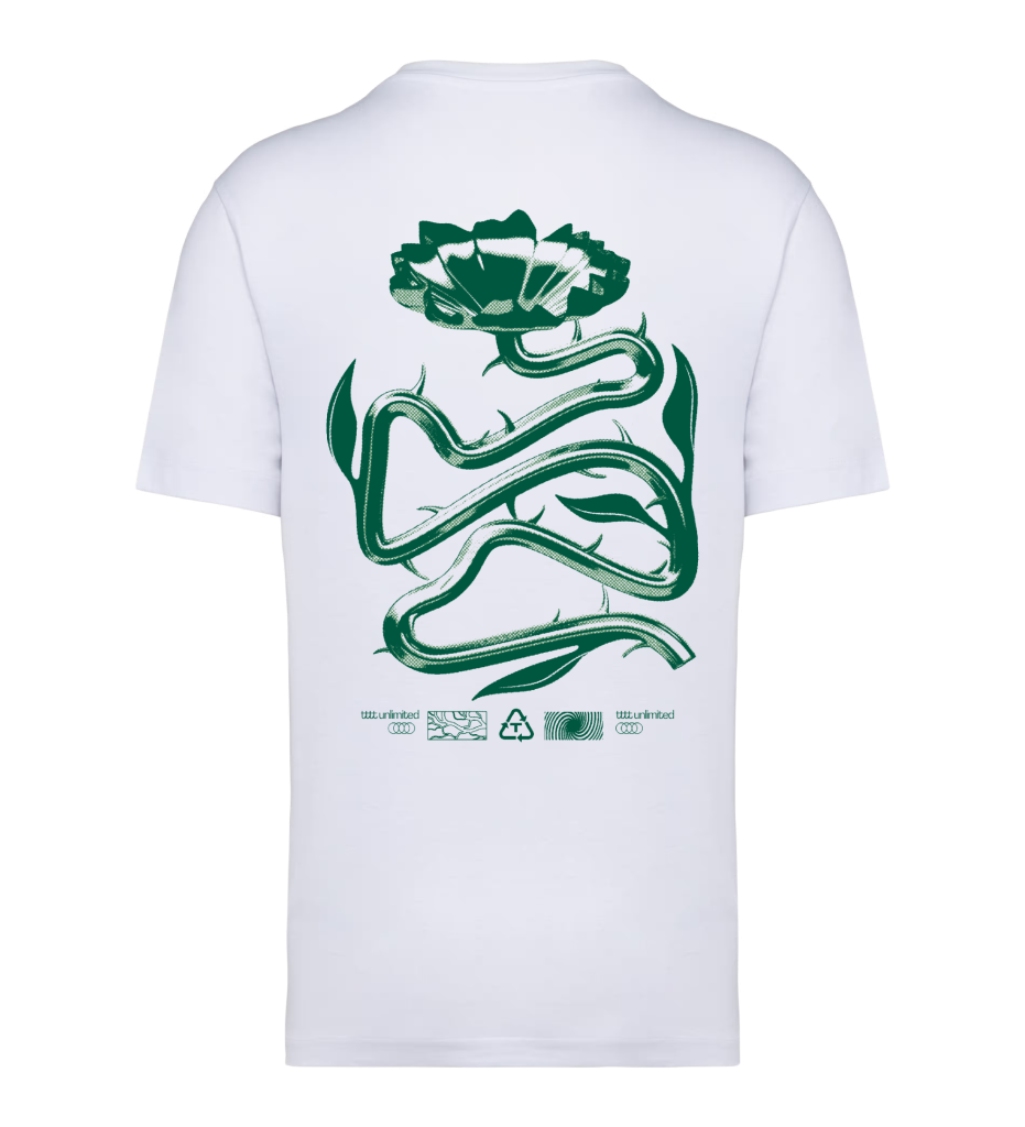 ttt unlimited T-shirt White Flower Green