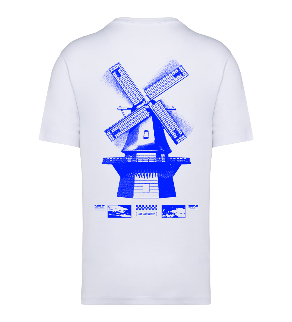 ttt unlimited T-shirt White Windmill Blue