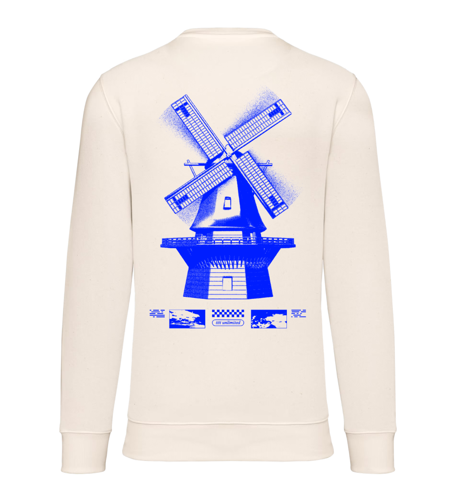 tttt unlimited Sweater Off-White Blue Windmill