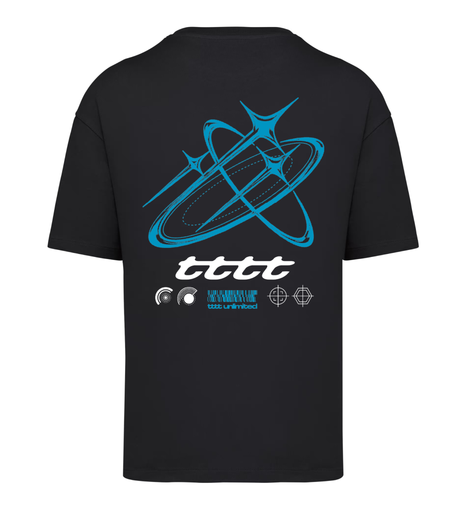 tttt unlimited T-shirt Black Blue Stars Back