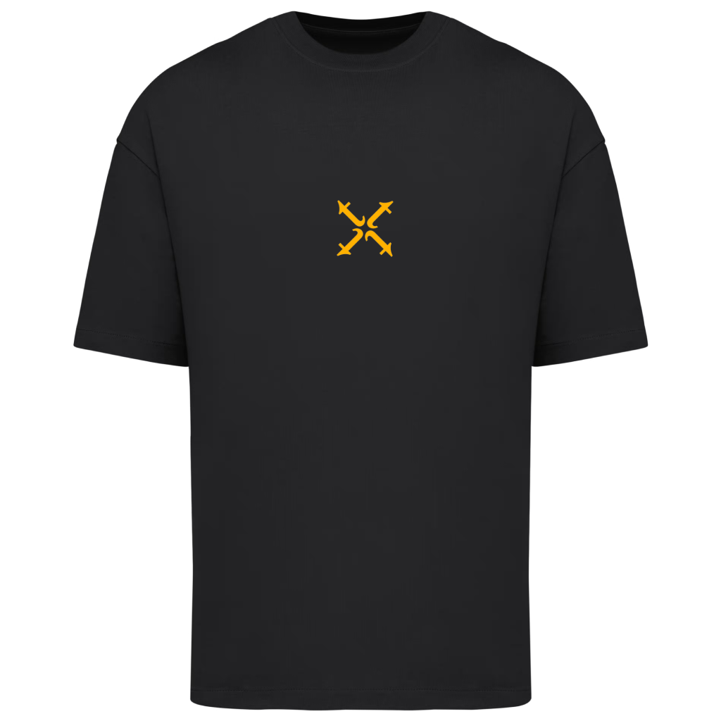 tttt unlimited T-shirt Black Mid Chest Yellow