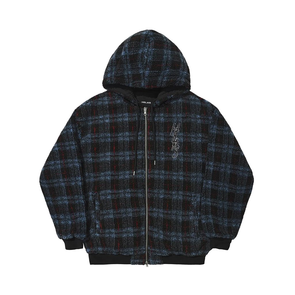 HÉLAS OCARO REVERSIBLE CHECKERED FULL ZIP JACKET NAVY/BLACK