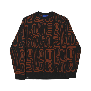 HÉLAS ABSTRACT CREWNECK KNIT BLACK/BROWN