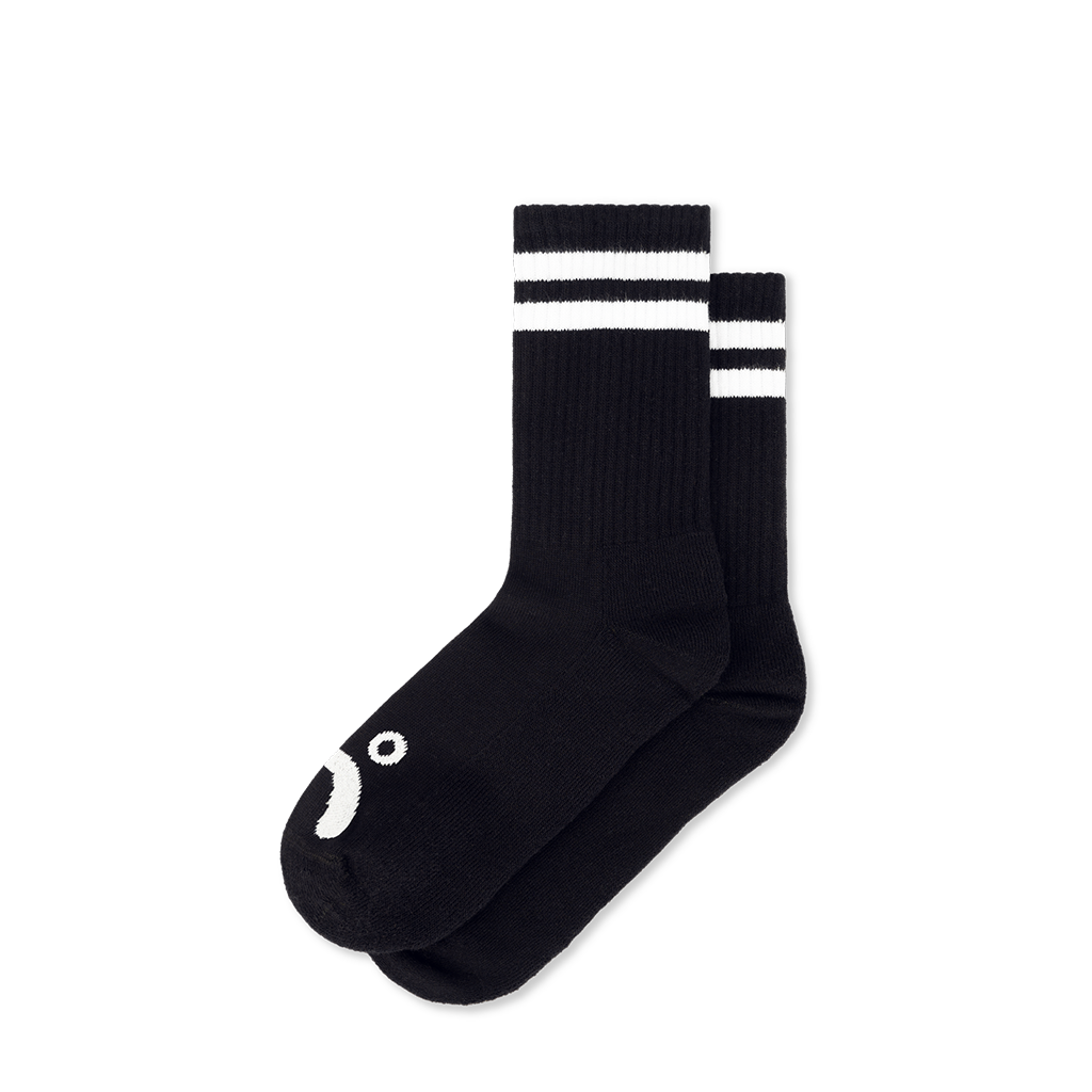 Rib Socks | Happy Sad - Black