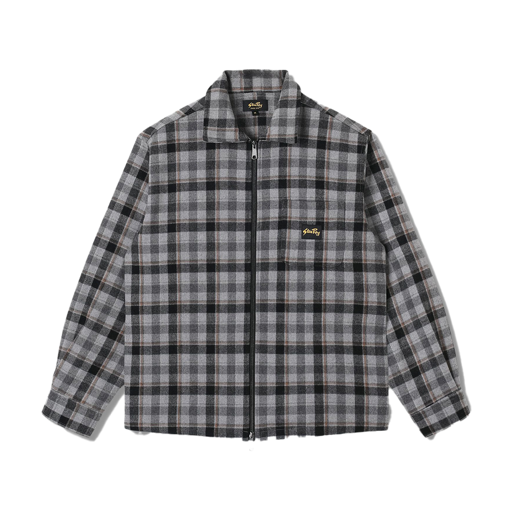 Stan Ray Zip Shirt Charcoal Plaid