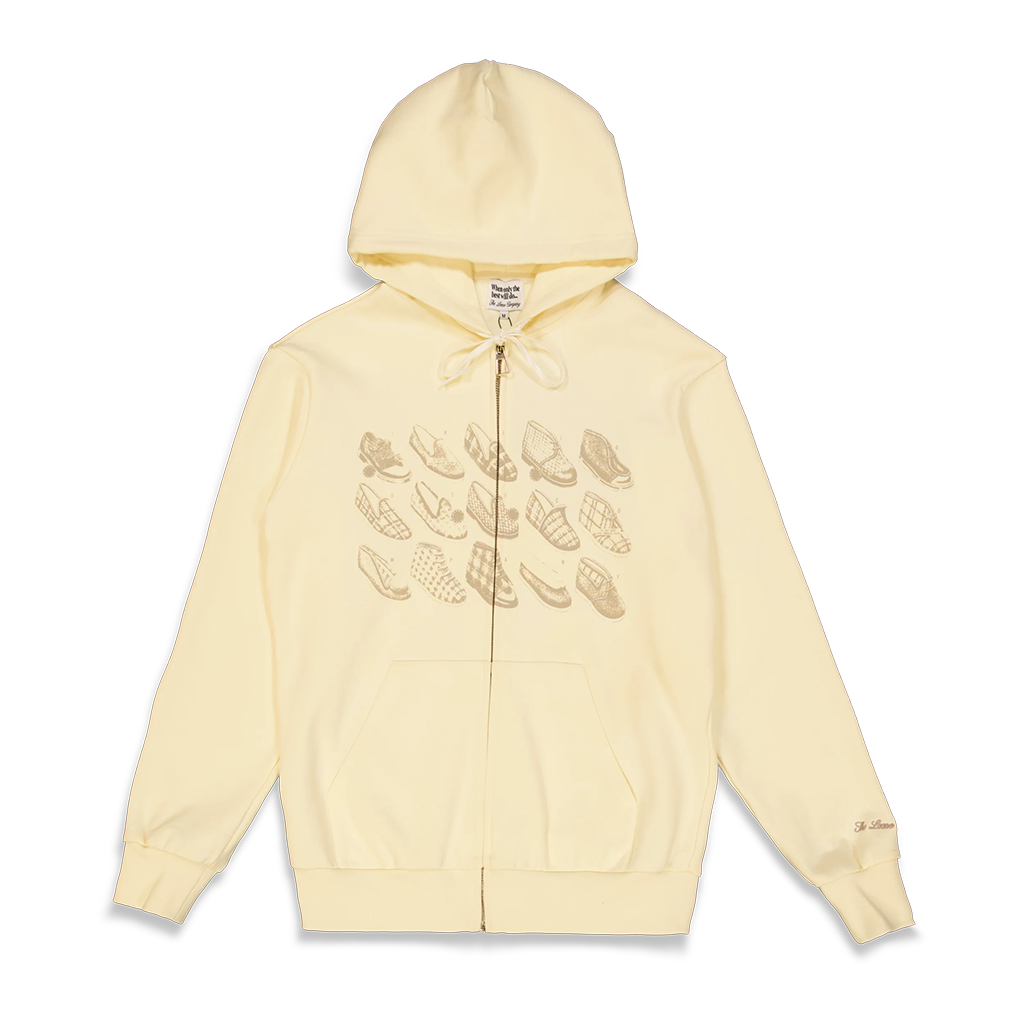 THE LOOSE COMPANY SLIPPER ZIP UP HOODIE CREAM