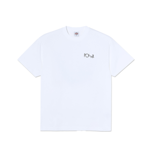 POLAR FILL LOGO TEE HAPPY SAD WHITE