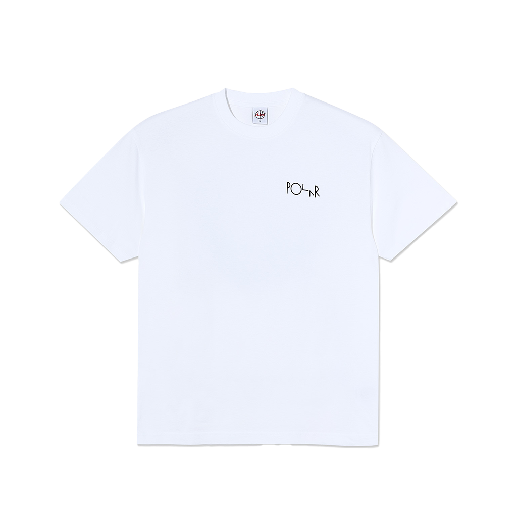 POLAR FILL LOGO TEE HAPPY SAD WHITE