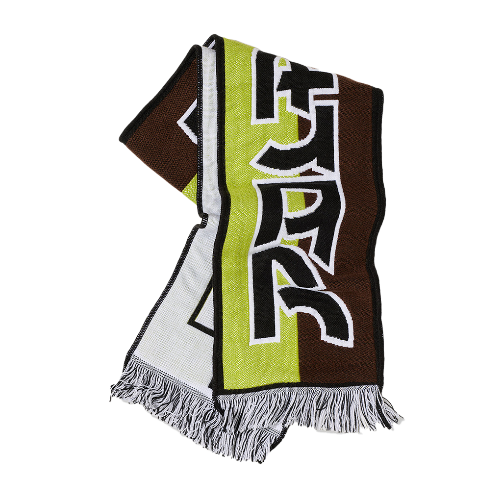 POLAR FOOTBALL SCARF SQUARES GREEN/BROWN