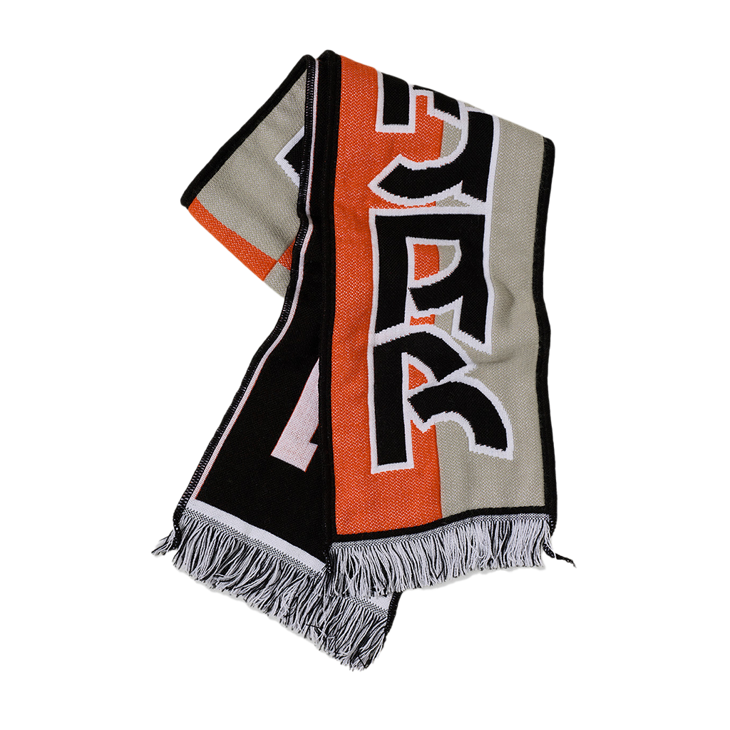 POLAR FOOTBALL SCARF SQUARES ORANGE/GREY