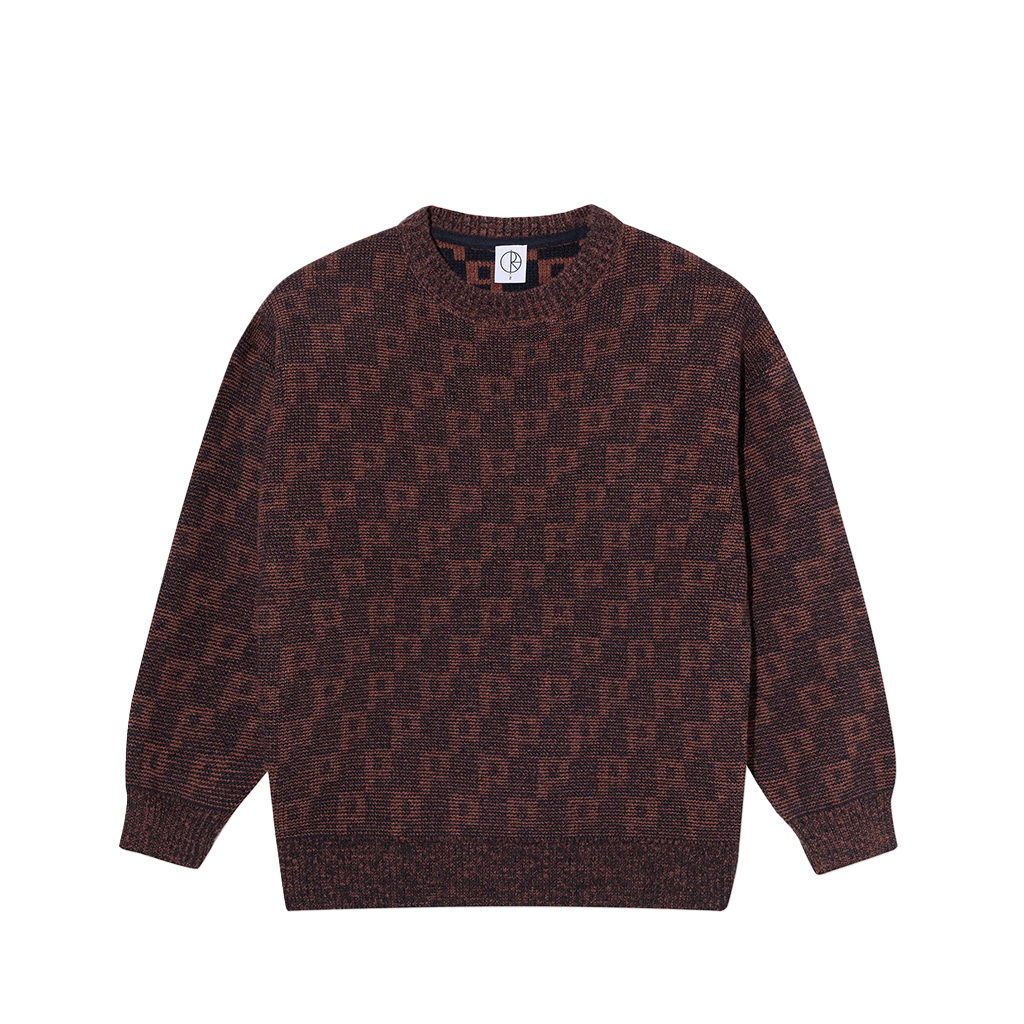 POLAR GEORGE SWEATER P PATTERN NAVY/ORANGE