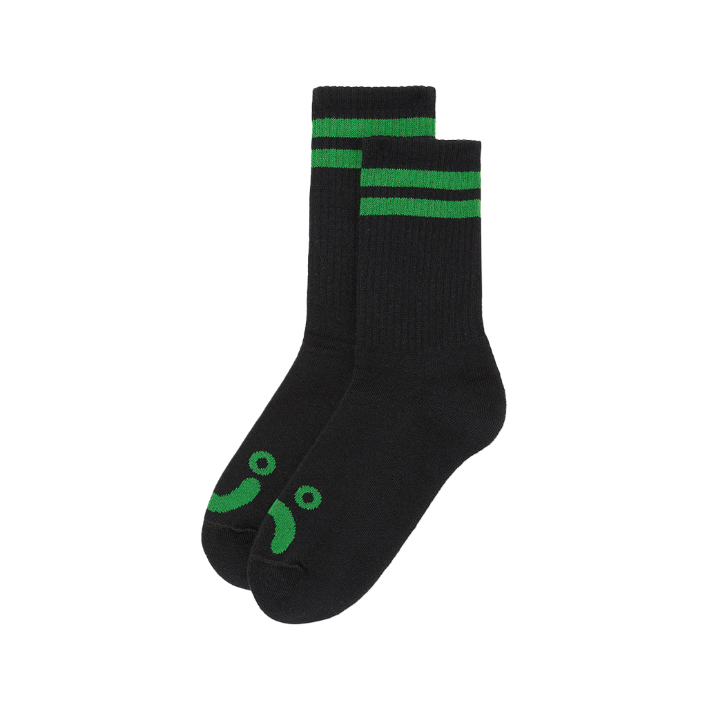POLAR RIB SOCKS HAPPY SAD BLACK/GREEN