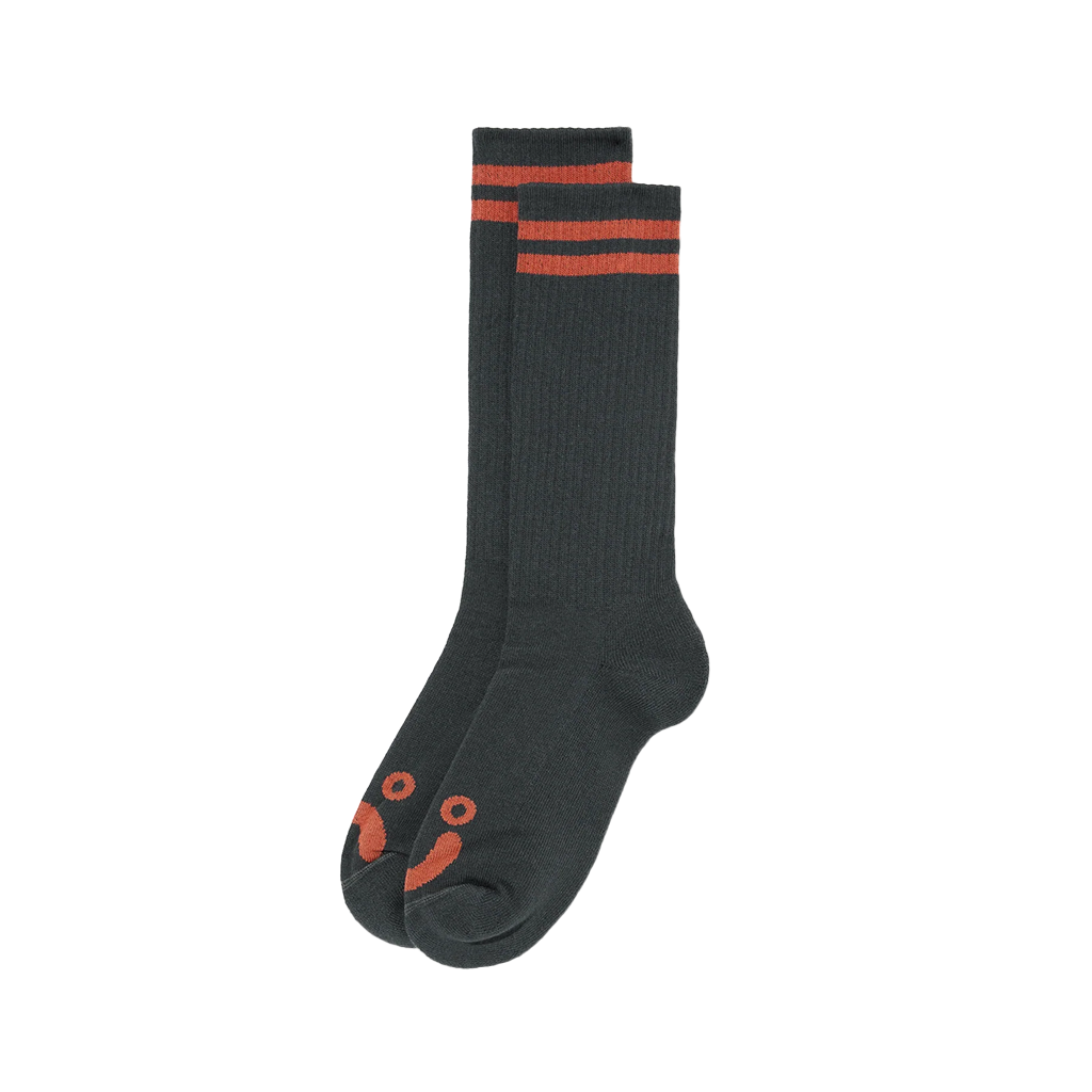 POLAR RIB SOCKS HAPPY SAD GRAPHITE/ORANGE