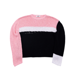ACMH RICHMAN OPEN KNIT JUMPER PINK BLACK MIX