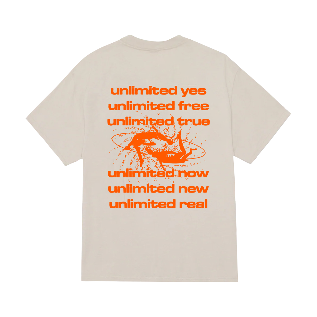 tttt unlimited YES T-SHIRT - off white orange
