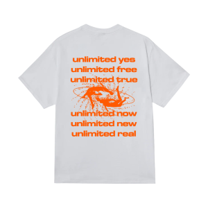 tttt unlimited YES T-SHIRT - white orange