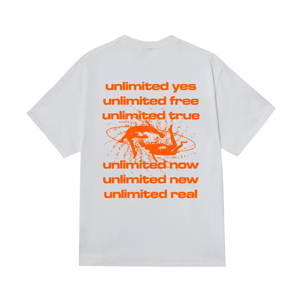 tttt unlimited YES T-SHIRT - white orange